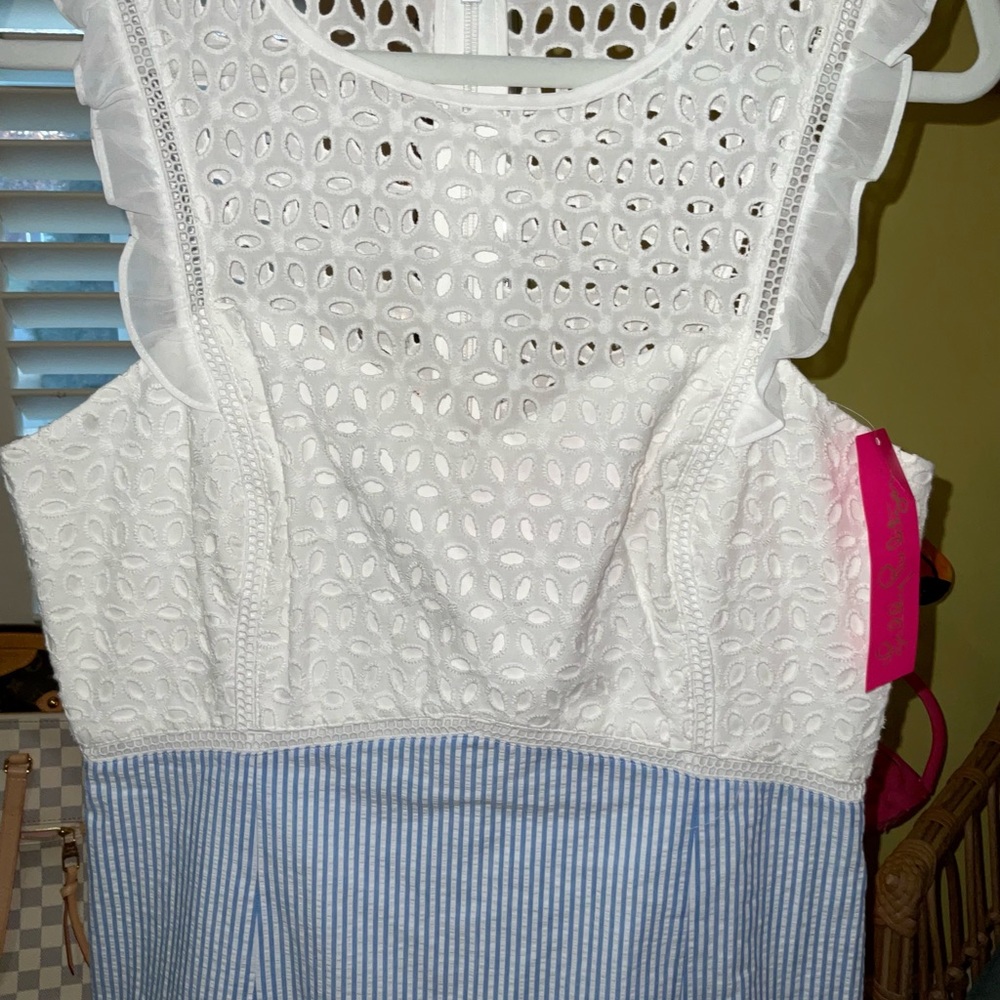 Lilly Pulitzer White and Blue Dress NWOT! - Picture 4 of 16